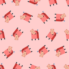 Mailbox seamless pattern. Suitable for backgrounds, wallpapers, fabrics, textiles, wrapping papers, printed materials, and many more. Editable vector.