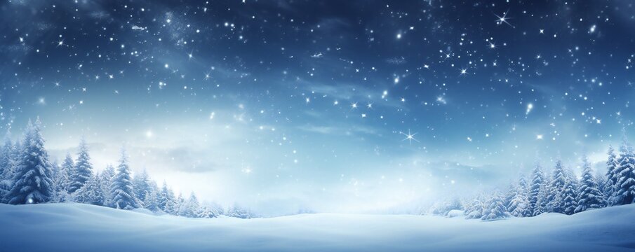 Magical dramatic snow theme winter background Generative AI