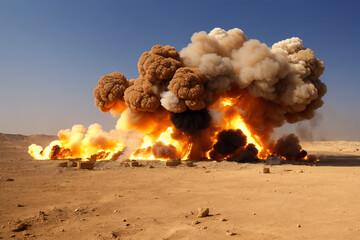 photo of a staged explosion on a test site