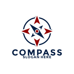 compass logo design vector, creative idea compass or navigation logo icon template