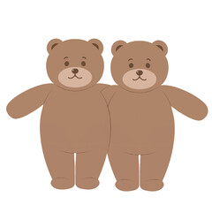 two teddy bears