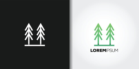 Fototapeta na wymiar minimalism pine logo 