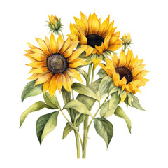 watercolor sunflower clipart