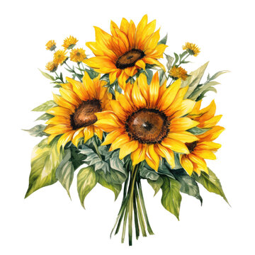 watercolor sunflower clipart