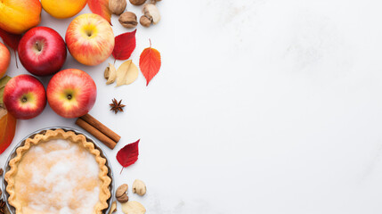 Fall baking double border with apple pie ingredients