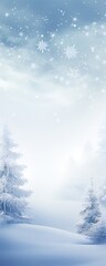 Soft fog winter snow theme landscape frame background Generative AI