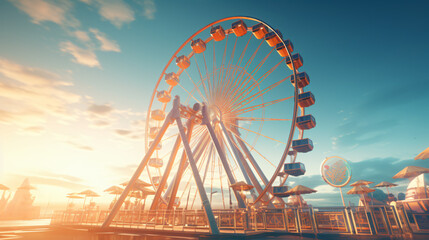 Ferris wheel for leisure - obrazy, fototapety, plakaty