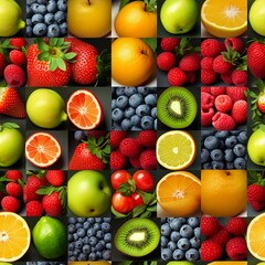 Collage art of fruits. seamless image