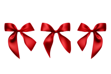 Red bow isolated on r white background, png
