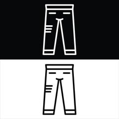 Trousers Icon Vector, Black and White Version Design