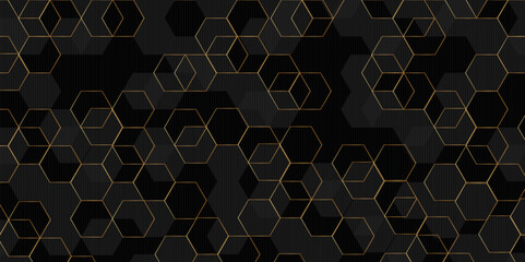 Hexagonal abstract metal background with light. Hexagonal gaming vector abstract tech background.	