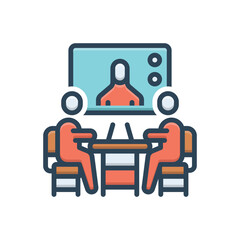 Fototapeta premium Color illustration icon for meeting