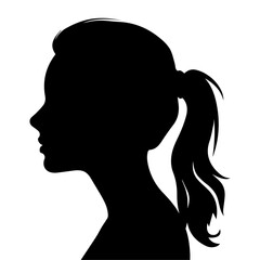 Woman Profile vector silhouette illustration