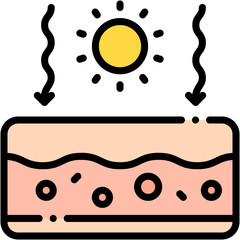 Vector Icon Sunburn, Skincare, Beauty, Dermatology, Skin burn, Healthcare And Medical