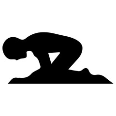 Woman Doing Yoga vector silhouette illustration black color