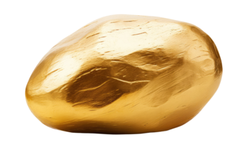 gold stone on an isolated transparent background