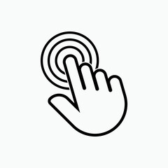 Touch Screen Icon. Finger Gesture on Device Symbol. Applied for Design, Presentation, Website or Apps Elements - Vector.