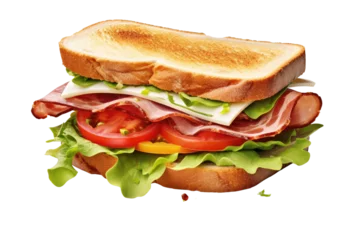 Tissu par mètre Snack open face sandwich on an isolated transparent background