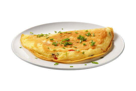 omelet on an isolated transparent background