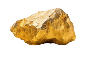 raw gold on an isolated transparent background