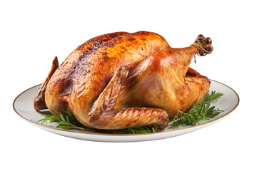 roast chicken on an isolated transparent background