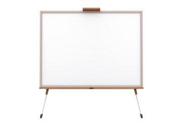 cartoon white board on isolated transparent background