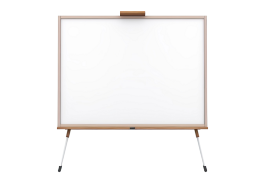 cartoon white board on isolated transparent background