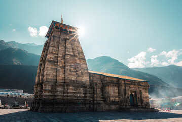 Side view of Kedarnath temple in India