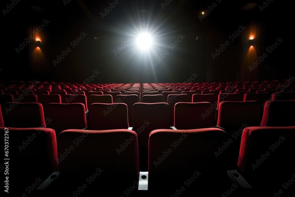 Canvas Prints rows of empty theater seats under dim lighting