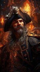 Wallpaper of a Pirate Captain Embarking on a Swashbuckling Adventure, Generative AI