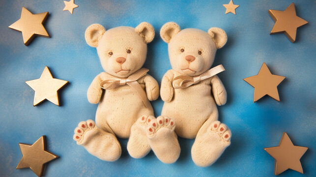 teddy bear and christmas tree HD 8K wallpaper Stock Photographic Image 