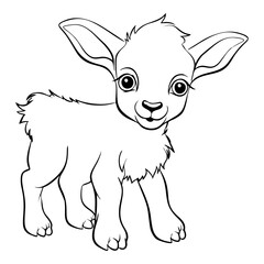 little sheep coloring book for kids. Vector illustration