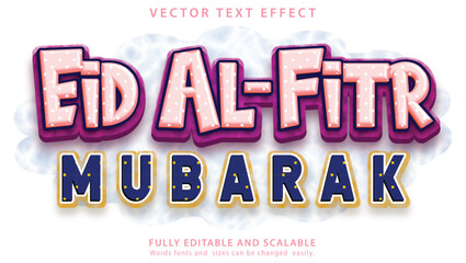 Vector editable text effect Eid alfitr