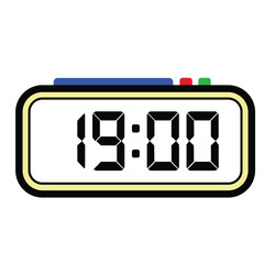 Digital Clock Time at 19:00, Time Illustration 24 Hours Format