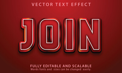 Vector join 3d style editable text effect