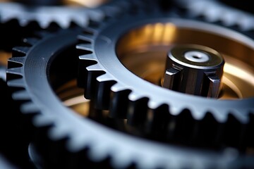 a close-up shot of interlinking gears