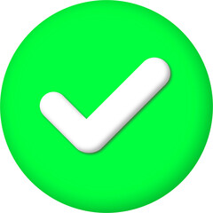 Approved green mark icon symbol, yes, correct, right
