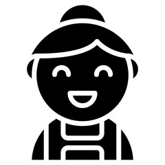 Vector Icon Maid, Servant, Professions, Person, Worker, People