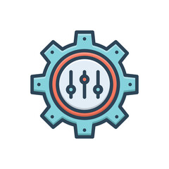 Color illustration icon for setting