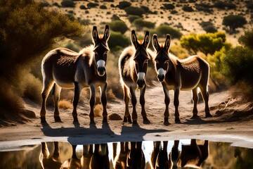 donkeys on the beach