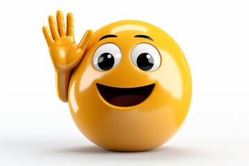 Yellow emoji hand giving a high-five, expressing encouragement and celebration, Generative AI