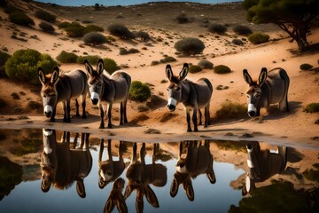 donkeys on the beach