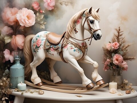 rocking horse, beautifully crafted