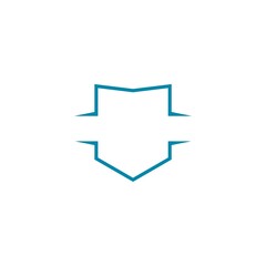 Shape of shield protection for logo design isolated on white background