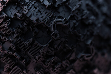 3D illustration of the Close up of the gray cyber armor. Abstract Graphics in the style of computer games.