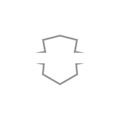 Shape of shield protection for logo design isolated on white background