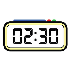 Digital Clock Time at 02:30, Time Illustration 24 Hours Format