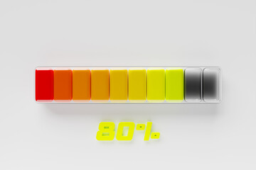 The level of customer satisfaction. Risk level indicator. Info graphic gauge Colorful info graphic set, 3D illustration
