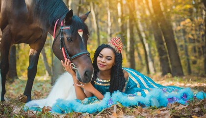 In the Heart of Nature: Forest Princess and Her Horse
