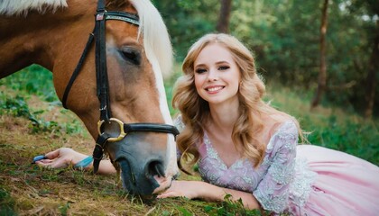 Regal Beauty: Princess and Her Noble Steed